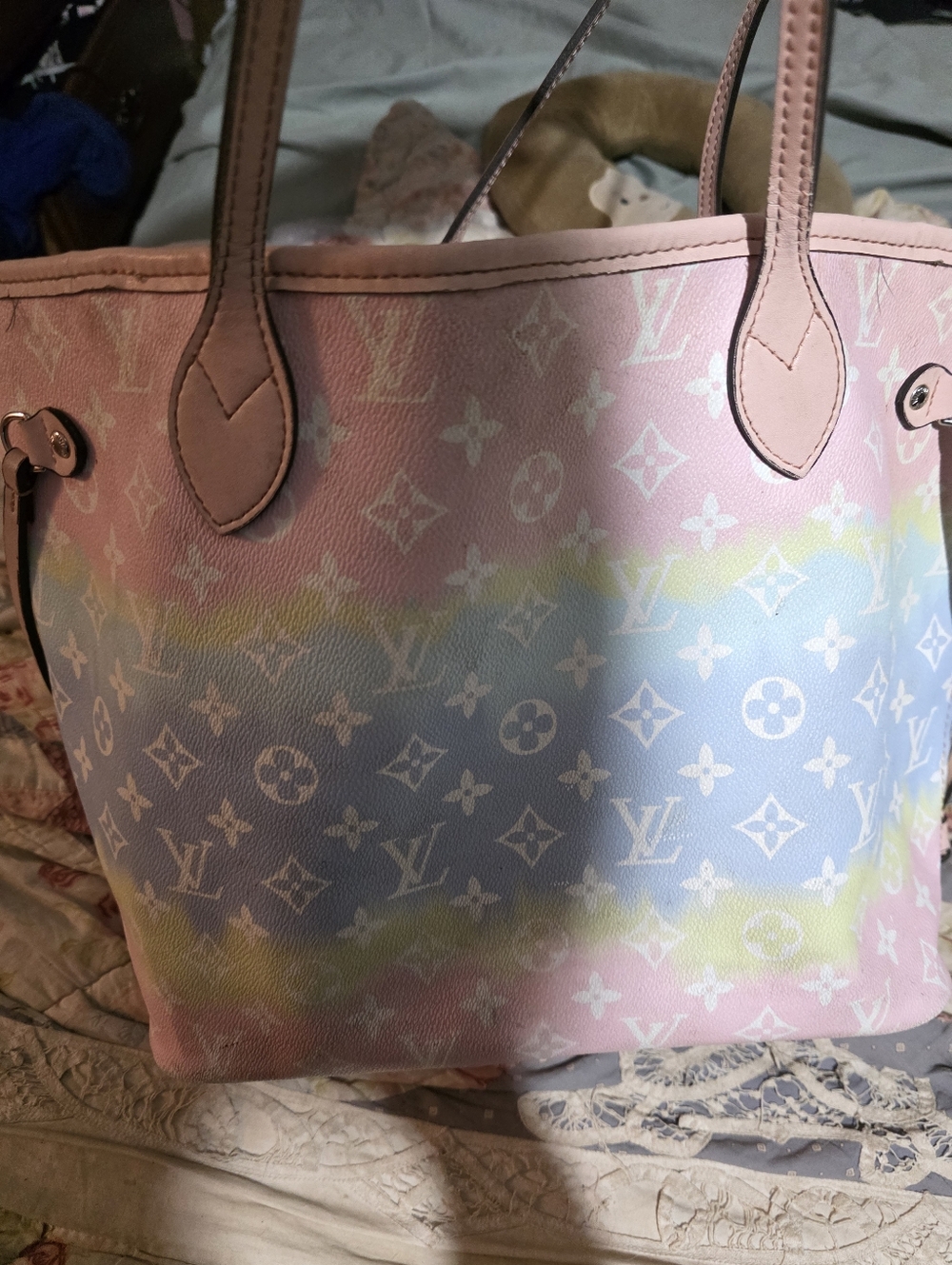 Louis Vuitton Pastel Monogram Neverfull Tote - Pink Multicolor - Picture 13 of 16